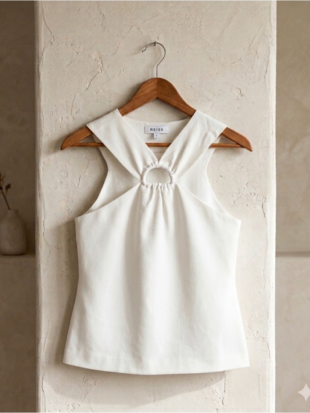 Reiss Katya Cutout Tank Top White Large NWT Sleeveless